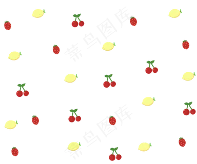 手绘樱桃底纹装饰