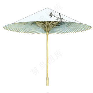 浅色水彩油纸伞