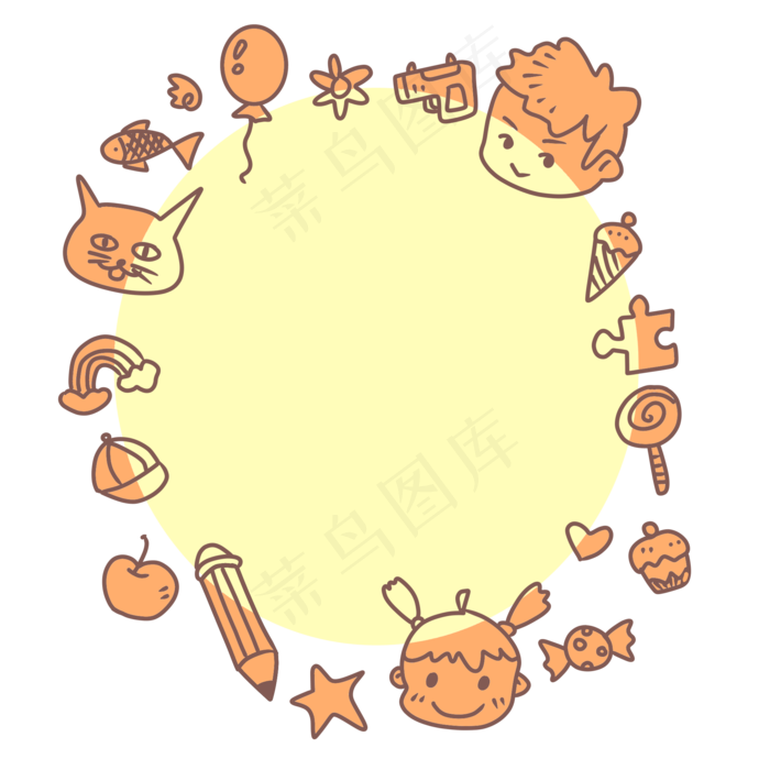 儿童节边框装饰(2000X2000(DPI:300))psd模版下载
