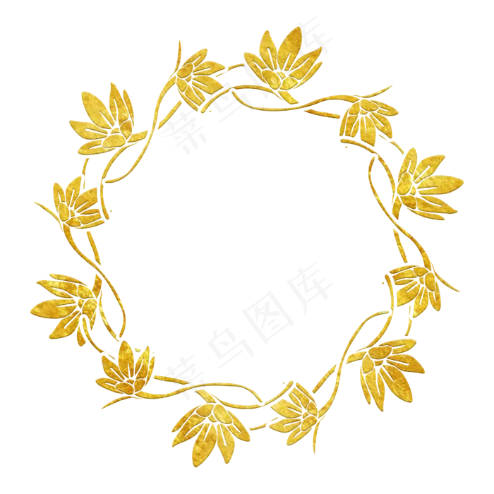中国风传统烫金鲜花花纹装饰图之(2500X2500(DPI:300))psd模版下载