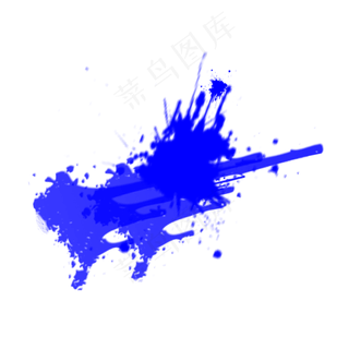 蓝色油漆涂抹元素