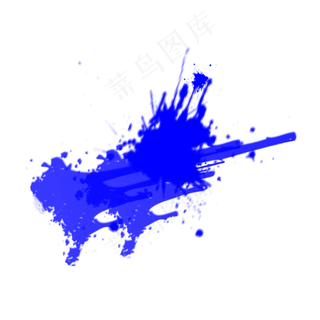 蓝色油漆涂抹元素