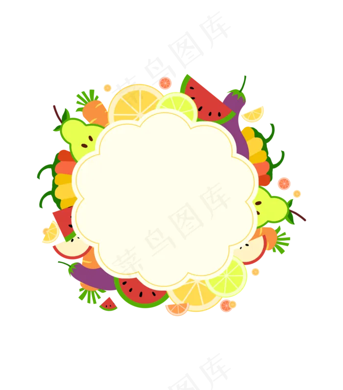 水果美食边框(3000X3402(DPI:300))psd模版下载