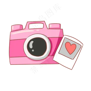 粉红相机卡通免扣素材,免抠元素