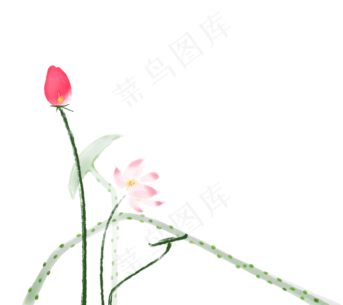 水墨荷花随风摇摆,免抠元素(2300X2048(DPI:72))psd模版下载