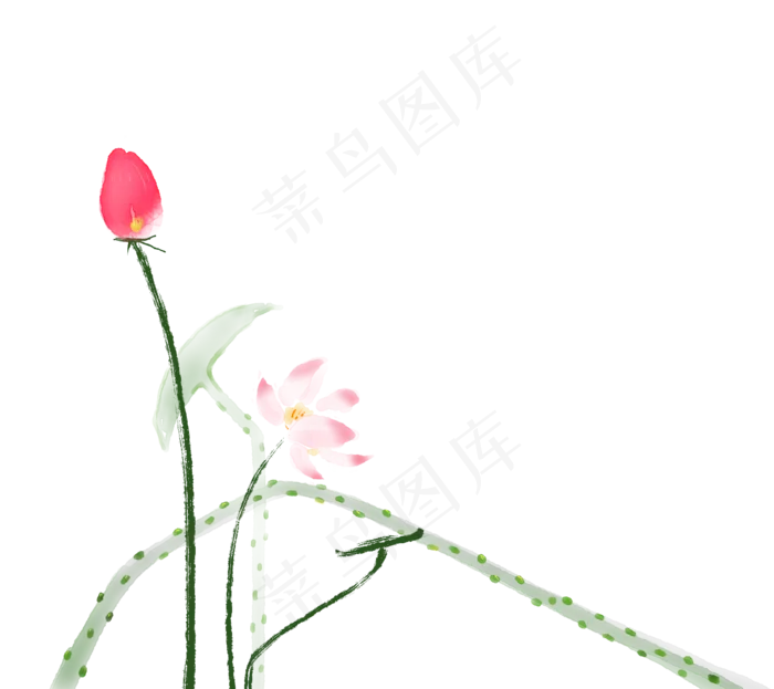 水墨荷花随风摇摆,免抠元素(2300X2048(DPI:72))psd模版下载