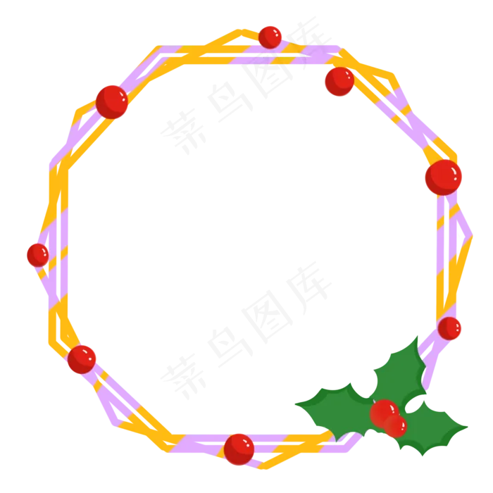 手绘圣诞节水果边框(2000X2000(DPI:300))psd模版下载