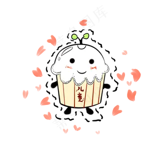 手绘卡通儿童节小清新可爱蛋糕
