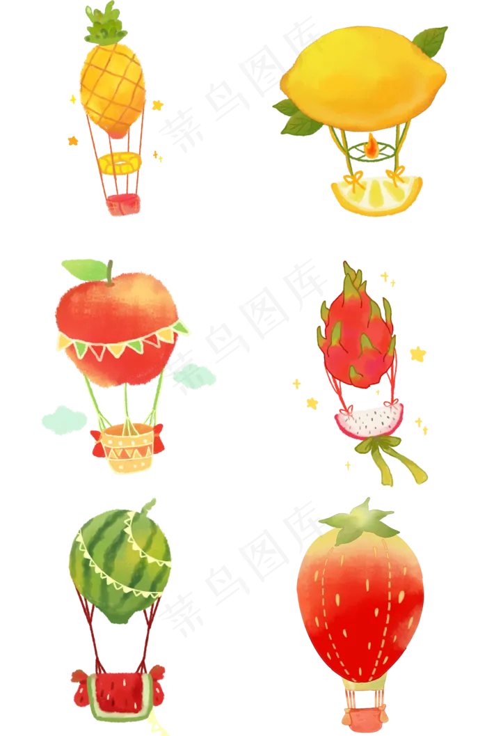 水果飞行热气球们(2000X3020(DPI:300))psd模版下载