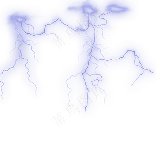 紫色链形闪电效果,免抠元素