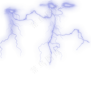 紫色链形闪电效果,免抠元素