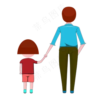 父亲和女儿背影素材图案