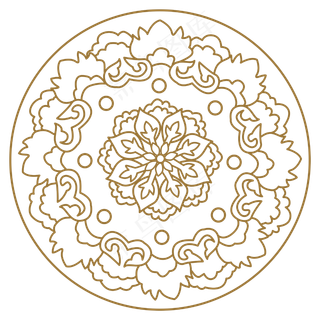 中式花朵古典花纹矢量图