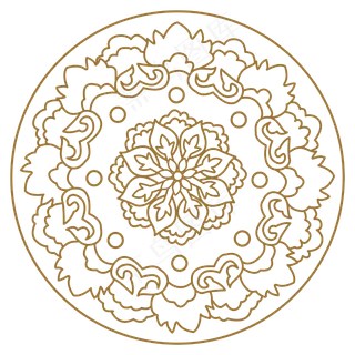 中式花朵古典花纹矢量图