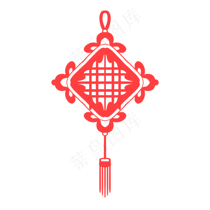 新年中国结装饰插画,免抠元素