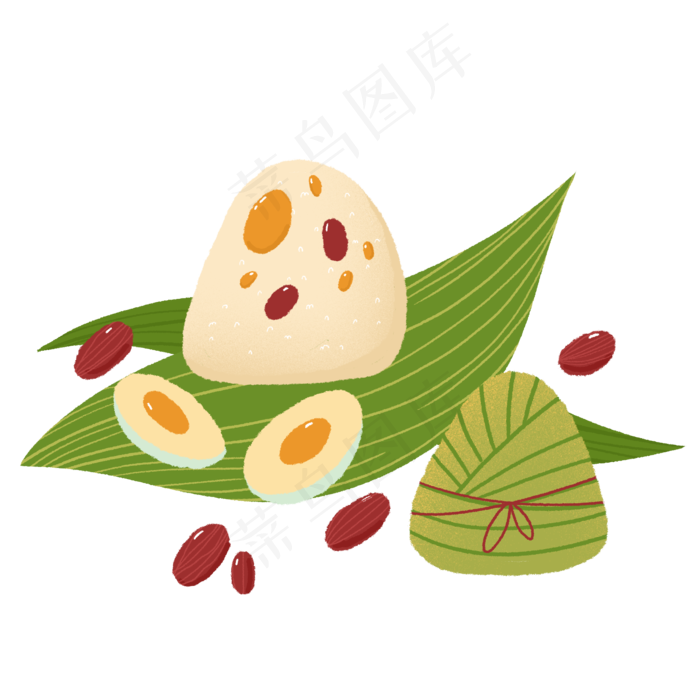 端午节美食粽子和咸鸭蛋
