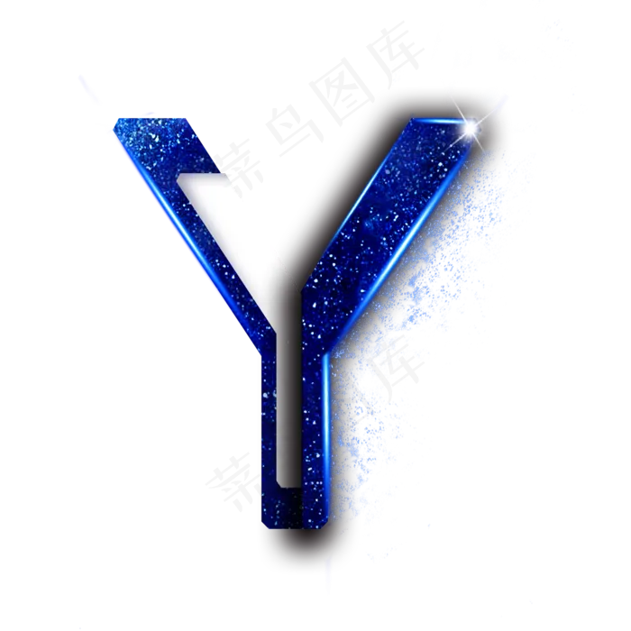 蓝色星空字母Y(2000X2000(DPI:300))psd模版下载