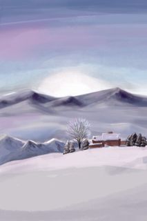 雪原梦幻雪景雪松