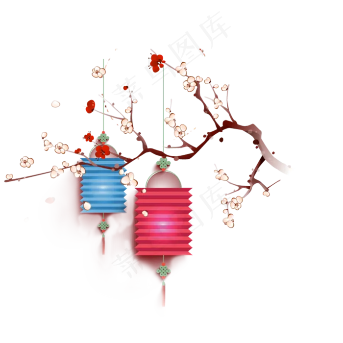年货节红灯笼,免抠元素(2000*2000px 300 dpi )psd模版下载