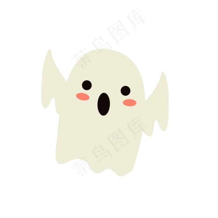 万圣节卡通透明幽灵装饰,免抠元素