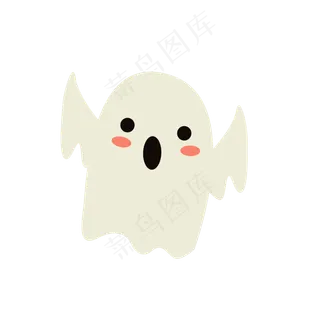 万圣节卡通透明幽灵装饰,免抠元素
