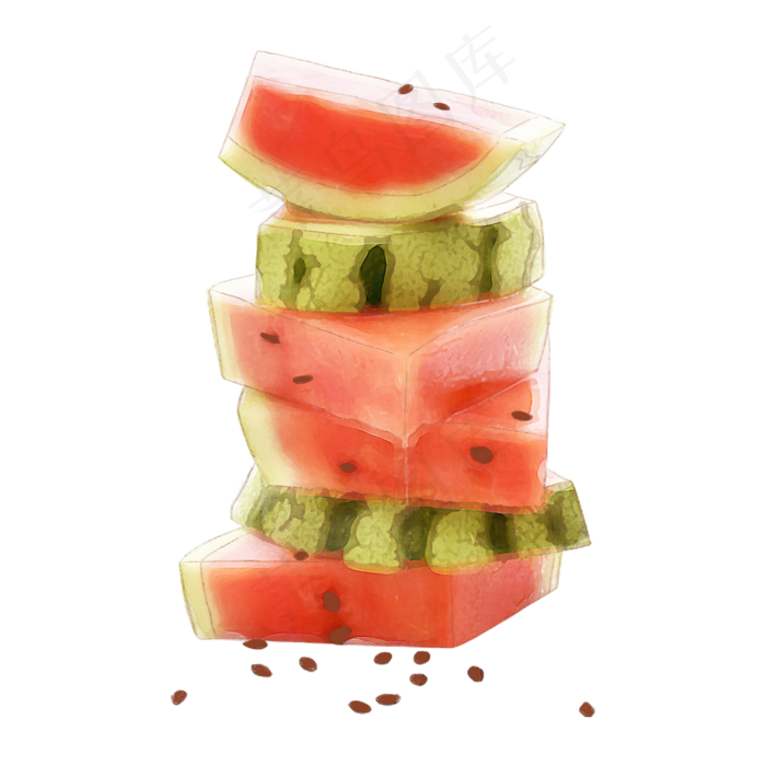 夏季西瓜美食食物(1500X1500(DPI:72))psd模版下载