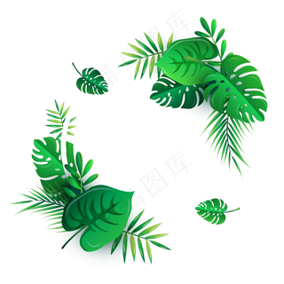 夏季夏天夏至圆形标题植物免扣素