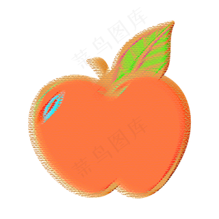 儿童节蜡笔风苹果装饰