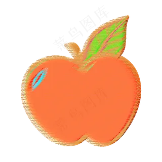 儿童节蜡笔风苹果装饰