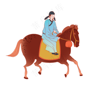 古代骑马男人