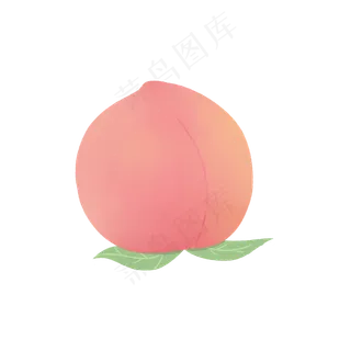 可爱卡通粉色蟠桃