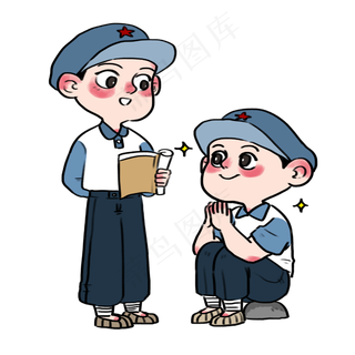 红色七一建党节小士兵认真听党发