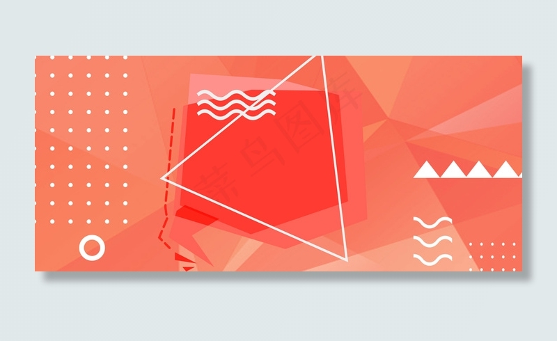 线条扁平几何清新促销Banner背景