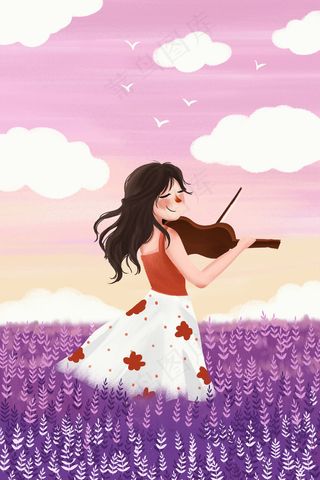 春天春季女孩薰衣草紫花海春游旅游旅行唯美