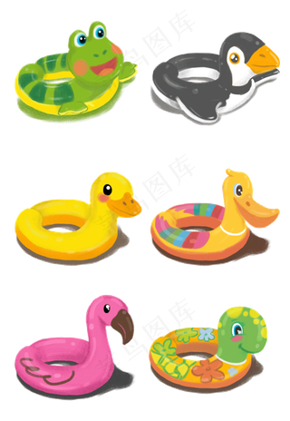 大暑小暑清凉消暑卡通动物泳圈