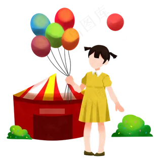拿氢气球小女孩