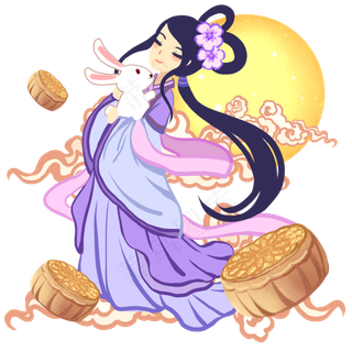 嫦娥抱玉兔,免抠元素