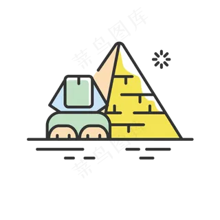 世界旅游MBE风格金字塔景点图案