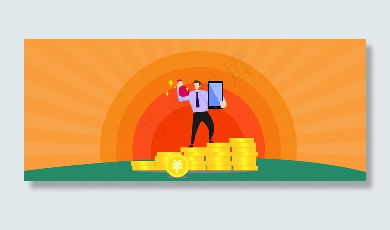 暖色理财banner背景图