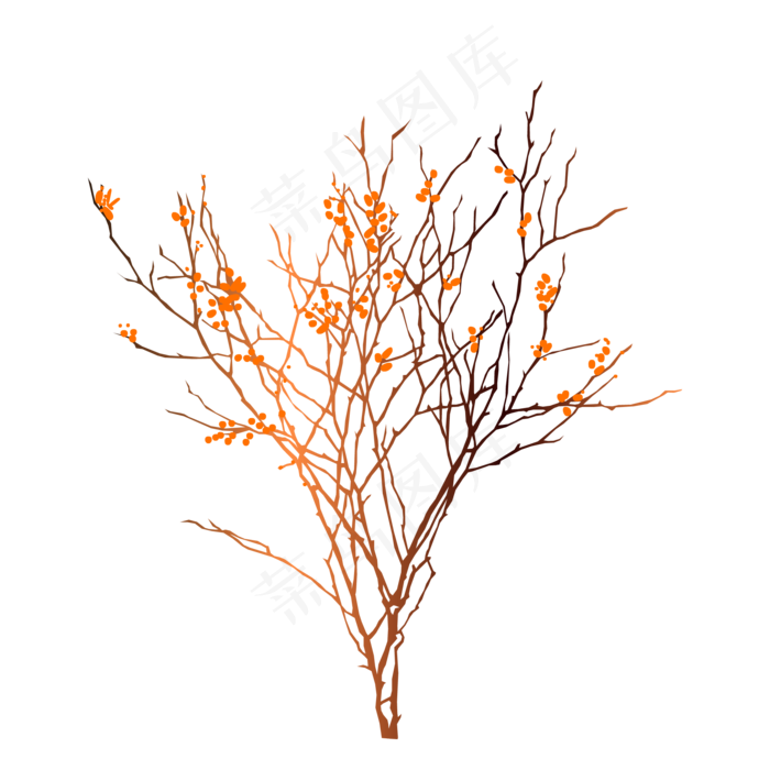 冬天树枝干花树枝(2000X2000(DPI:300))ai矢量模版下载