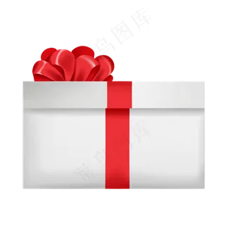白色礼物盒装饰,免抠元素