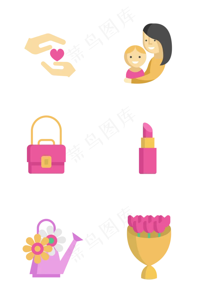 母亲节母子节日相关图标(2000X2000(DPI:150))ai矢量模版下载
