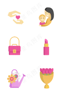 母亲节母子节日相关图标