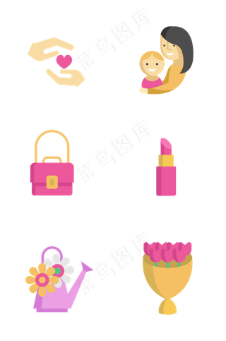 母亲节母子节日相关图标