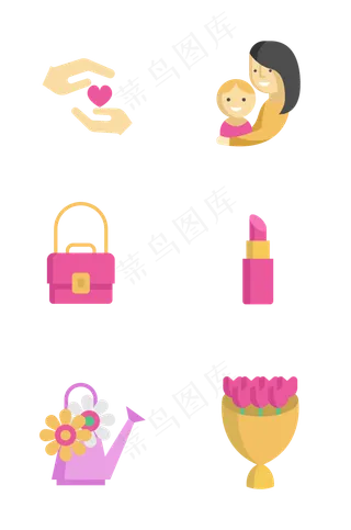 母亲节母子节日相关图标