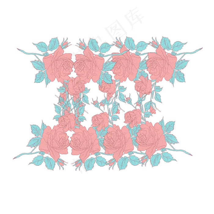 卡通红色玫瑰元素(2000X2000(DPI:300))psd模版下载
