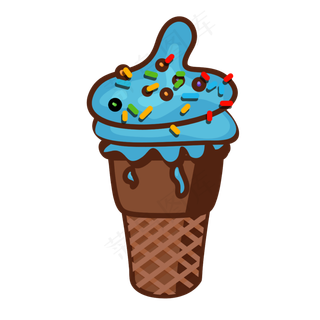 手绘夏日水果甜筒