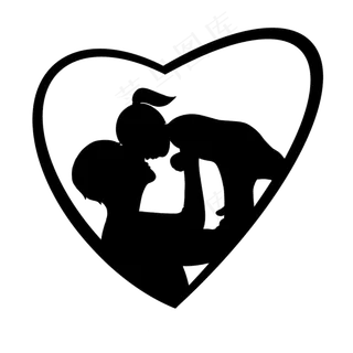 父亲节黑白剪影免扣