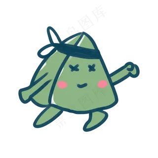 手绘端午节卡通粽子