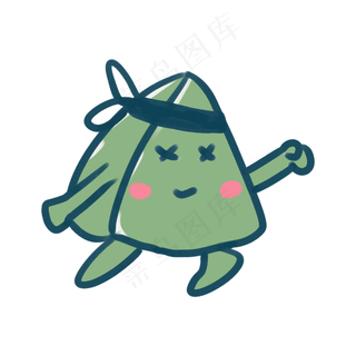 手绘端午节卡通粽子